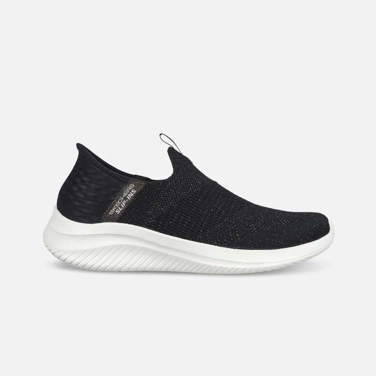 n♡ Skechers Ultra Flex 3.0 Slip-Ins Glitter Black/Gold W – Tønnesen 1937