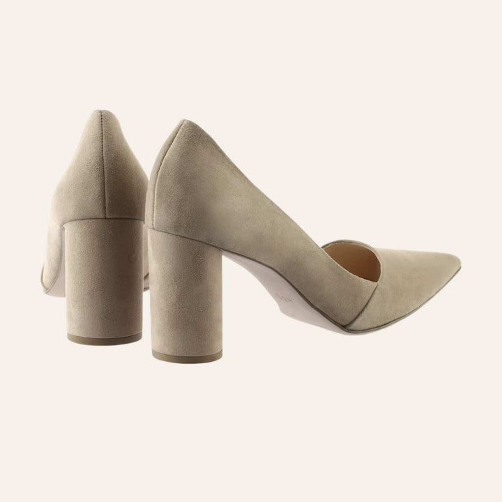 Høgl Pumps Semsket Skinn Taupe W
