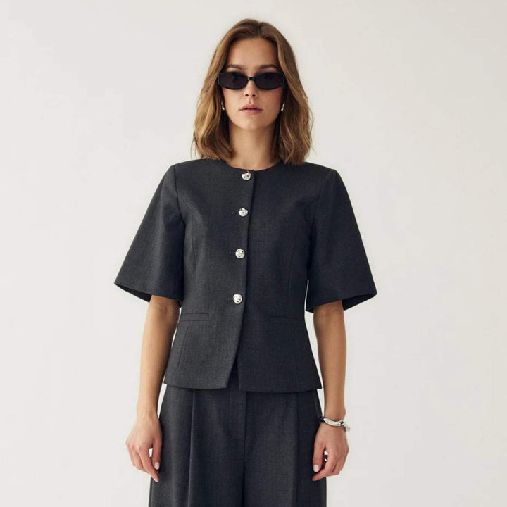 Noella N-Kasaundra Blazer Grey Herringbone