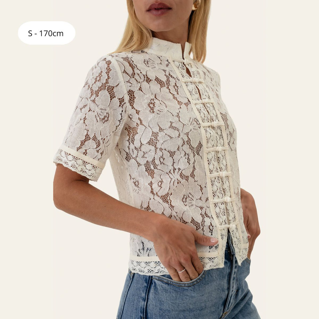 BYIC LiljaIC SS Shirt Off White Lace