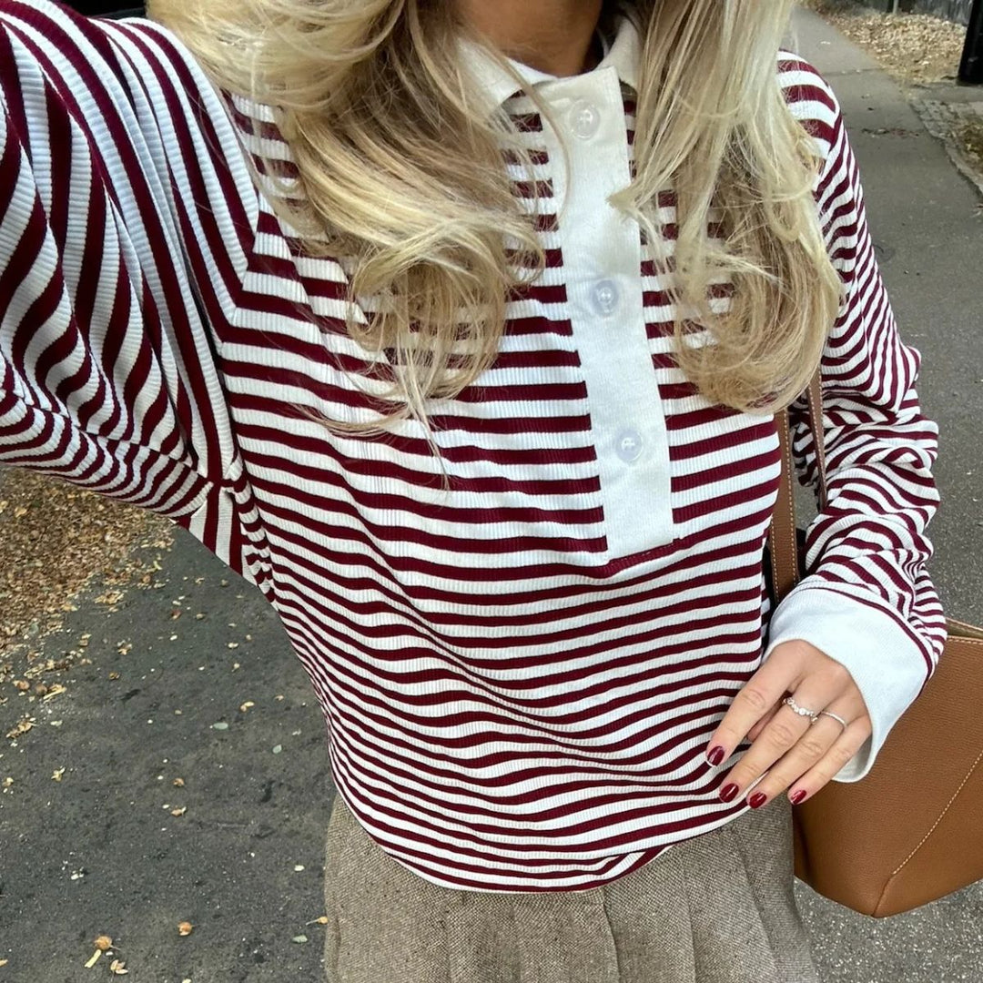 BYIC CarlyIC Polo Bordeaux Stripes