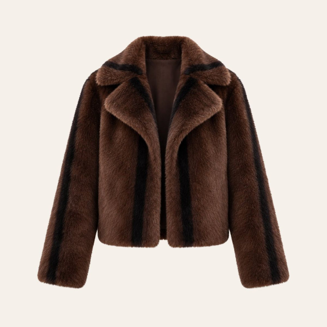 From Paris With Love Faux Fur Jacket Choco Black W