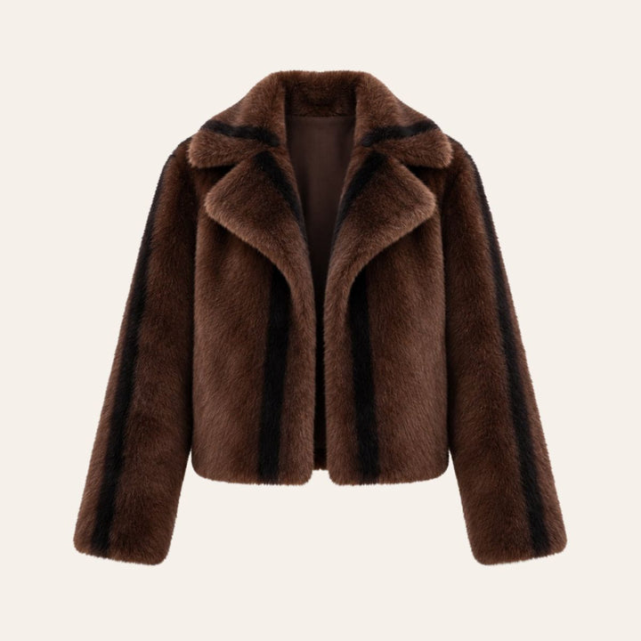 From Paris With Love Faux Fur Jacket Choco Black W