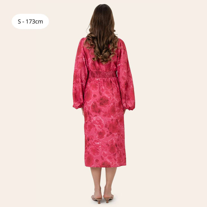 BYIC AdaIC Long Dress Soft Rose Print
