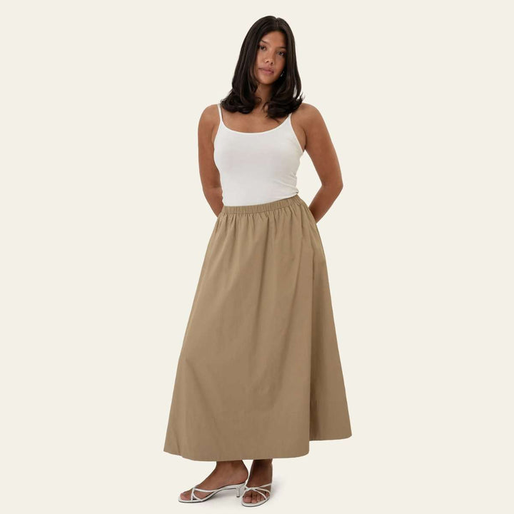 BYIC MilleIC Long Skirt Beige Khaki