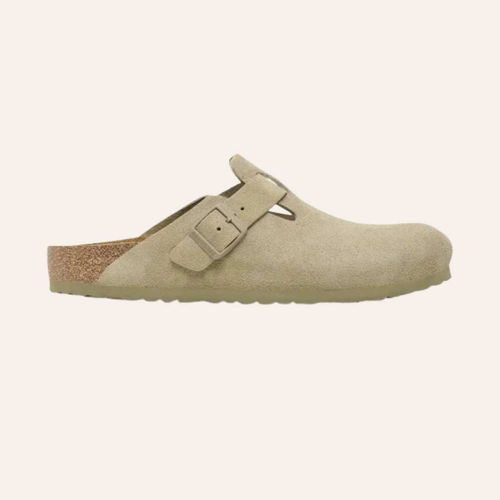 Birkenstock Boston Regular Suede Leather Faded Khaki M