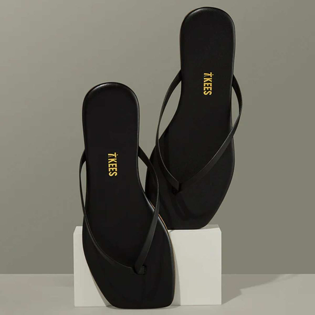 TKEES Square Toe Lily Sandal Black
