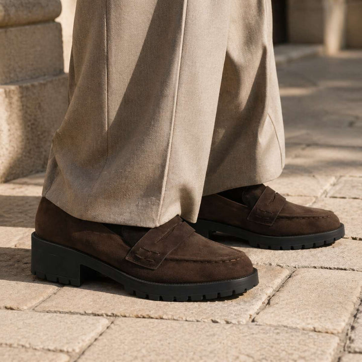 Bianco Biapearl Penny Loafer Faux Suede Brown W