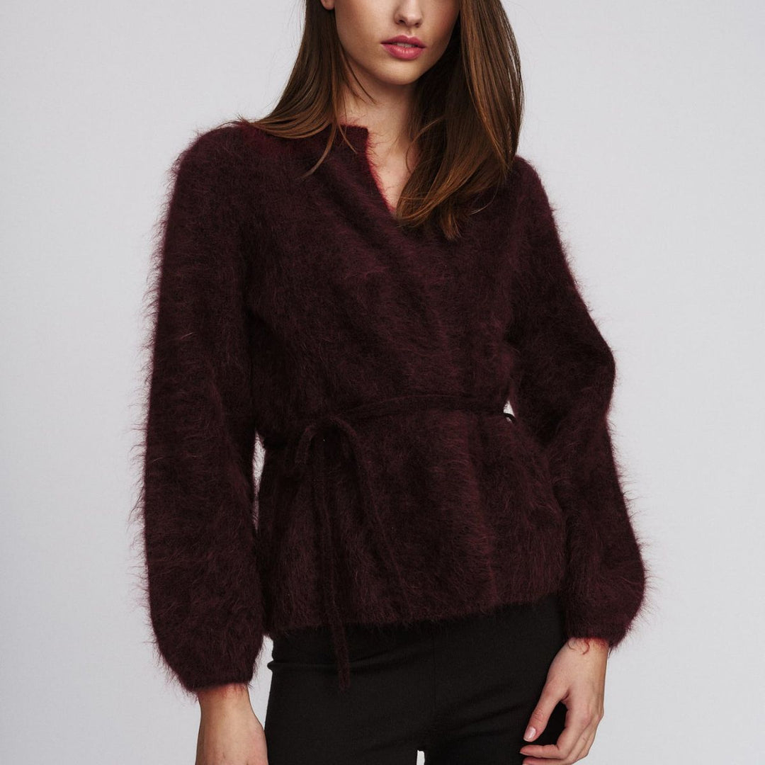 ELLA & IL Fredrikke Chunky Cardigan Oxblood