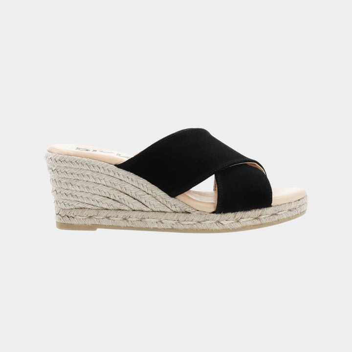 Bianco Biaibiza Wedge Cross Mule Suede Black W