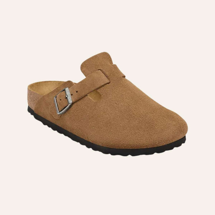 Birkenstock Boston Narrow Suede Leather Dark Tea W