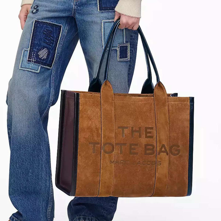 Marc Jacobs The Large Tote Suede Leather Blocked Copper