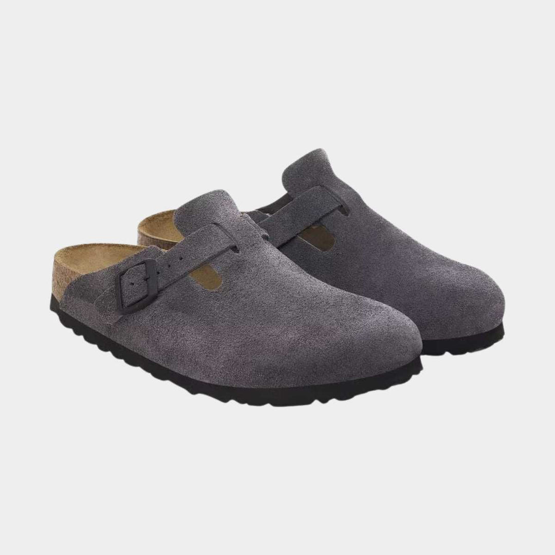 Birkenstock Boston Regular Suede Leather Velvet Grey M