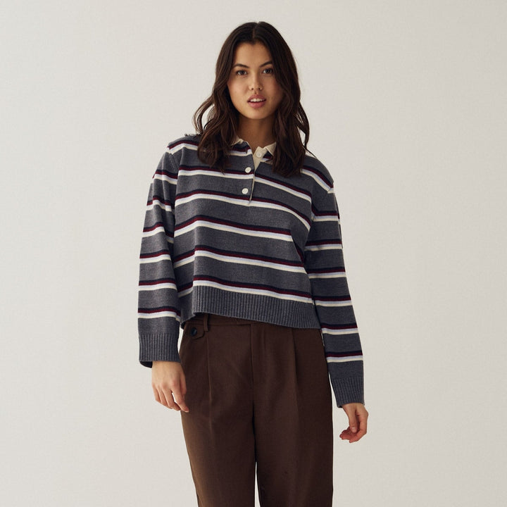 Noella Merryll Knit Delissa Grey Stripe
