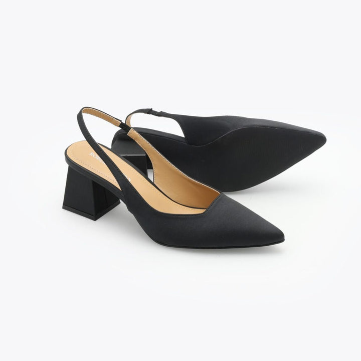 Roberto Rosso Pia Sling-Back Satin Black W
