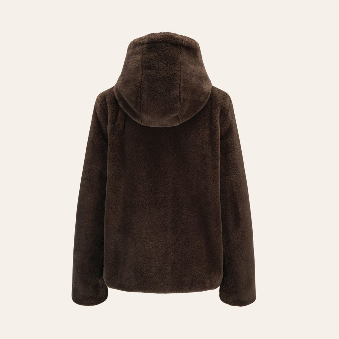 ELLA & IL Charlie Fake Fur Jacket Brown