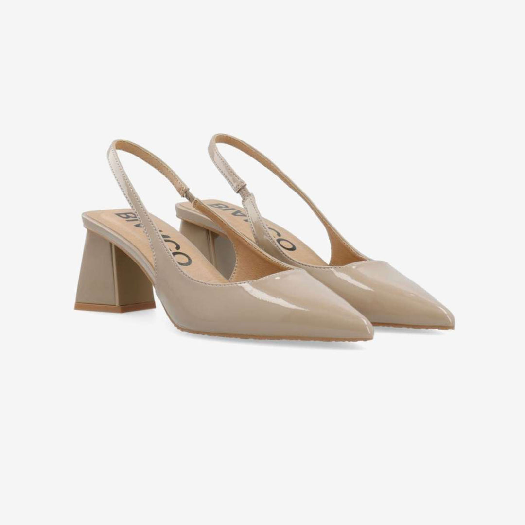 Bianco Biamaralyn Slingback Patent Nougat W