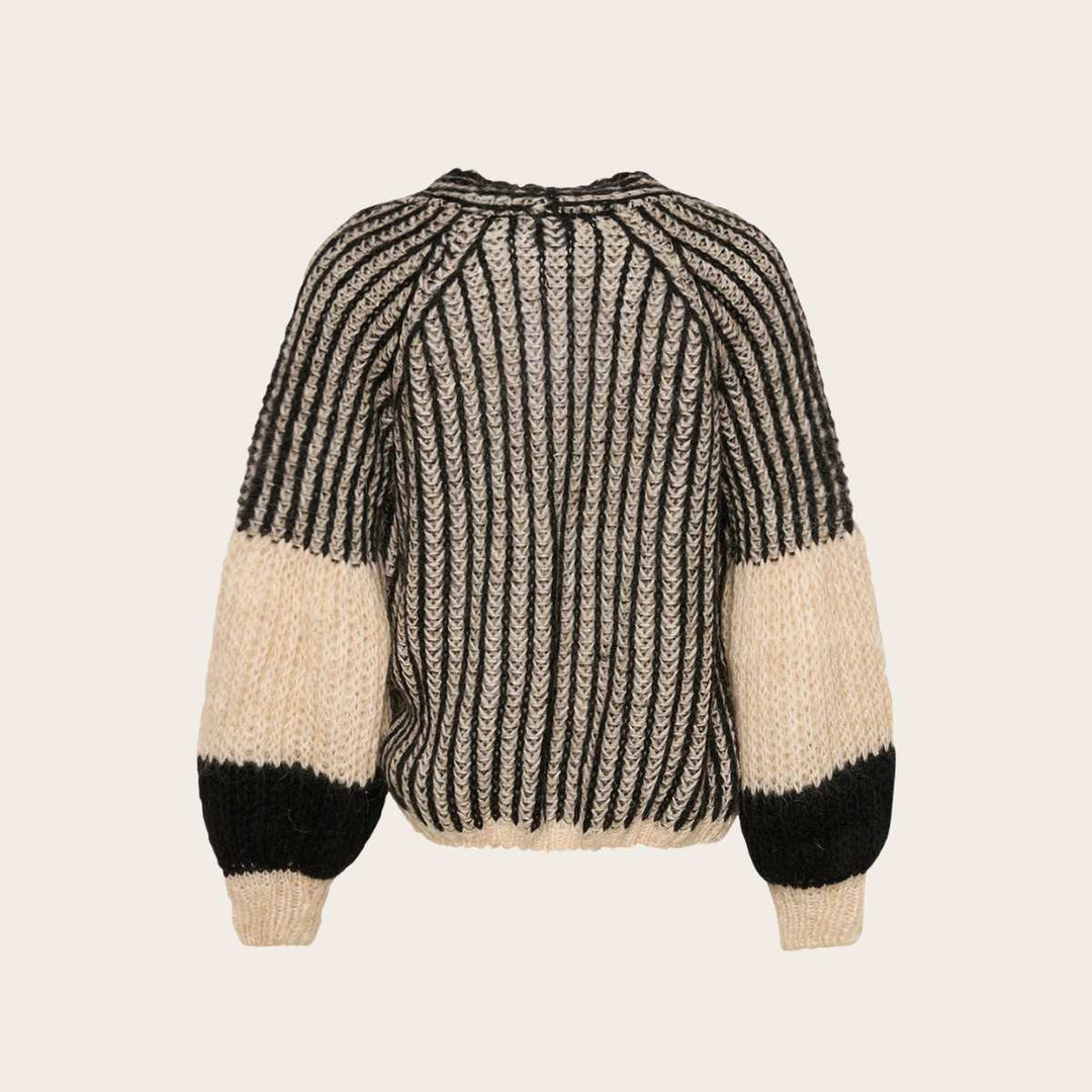 Noella Liana Knit Cardigan Cream/Black