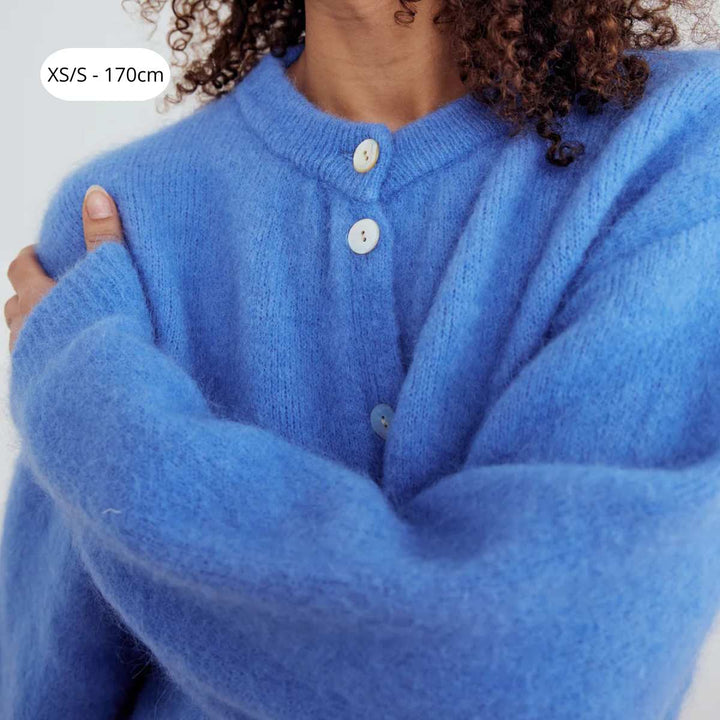 Noella Kae Knit Cardigan Dove Blue