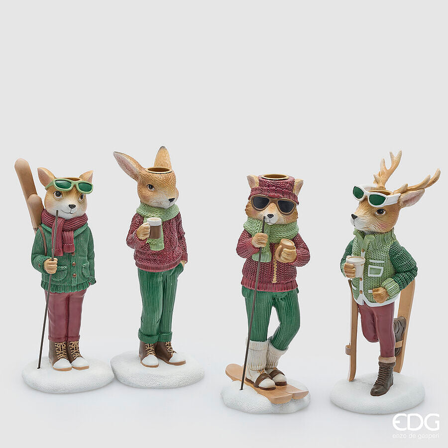 EDG Portacandela Animali Mountain 4 Ass. H.25