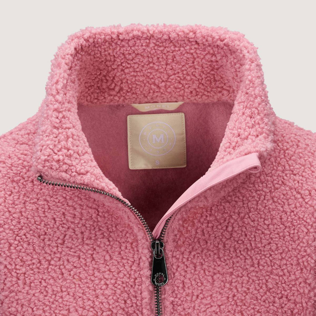 Monel Annie Teddy Fleece Half Zip Bright Pink