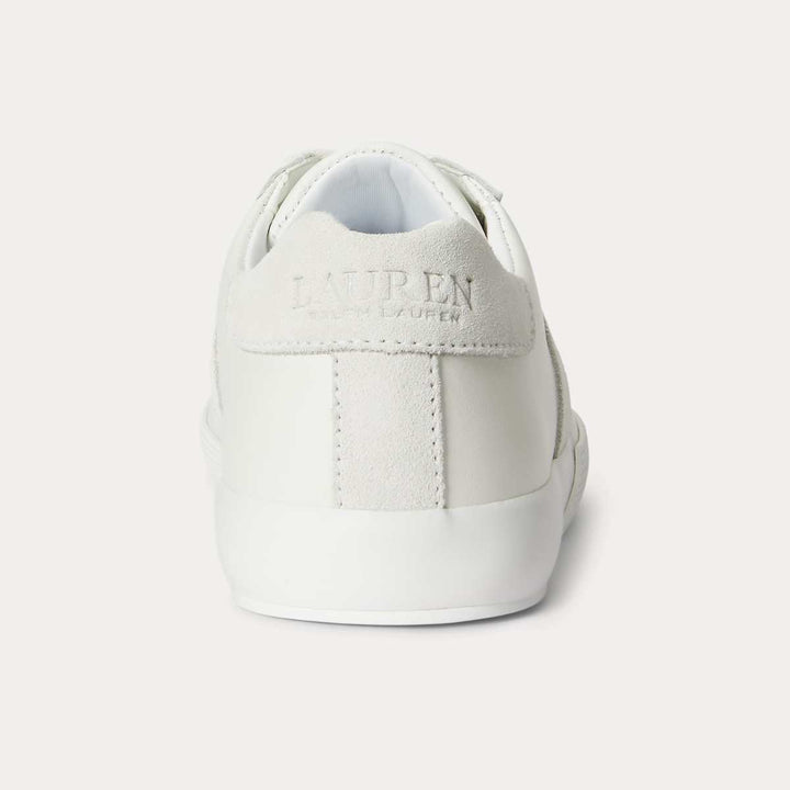 Ralph Lauren Braylee Leather and Suede Trainer Snow White / Bianco W