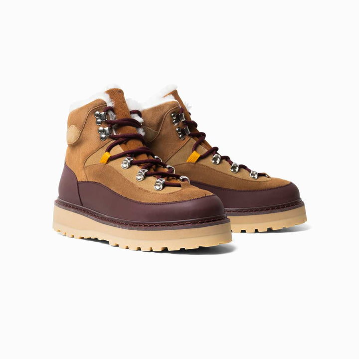 Mono Tag Cap Leather/Suede Wine/Cognac W