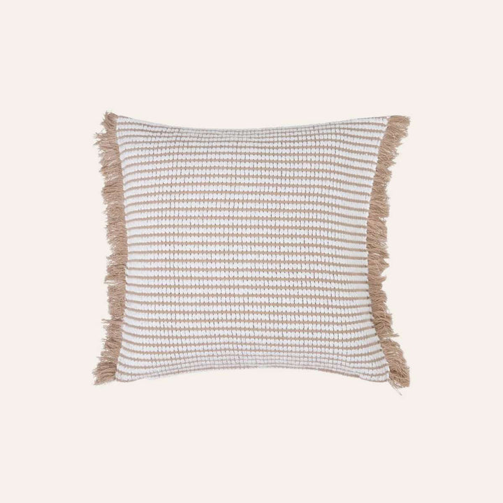 Lexington Heavy Striped Pillow Cover Beige/White 50x50