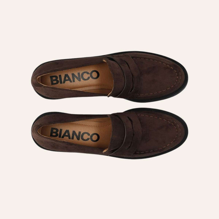 Bianco Biapearl Penny Loafer Faux Suede Brown W