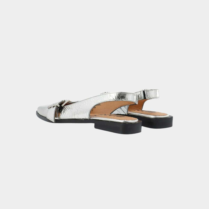 Bianco Biavictoria Single Buckle Slingback Silver W