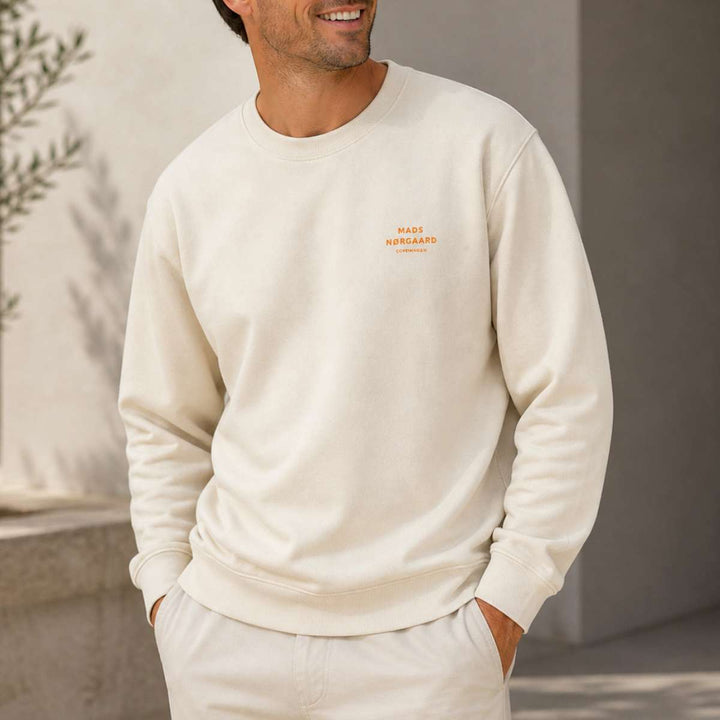 Mads Nørgaard Standard Crew Logo Sweat Vanilla Ice