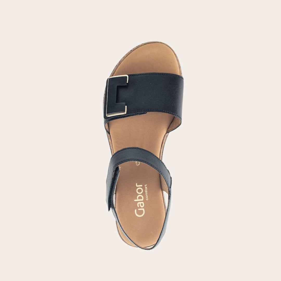 Gabor Sandal Sort M/Hæl W
