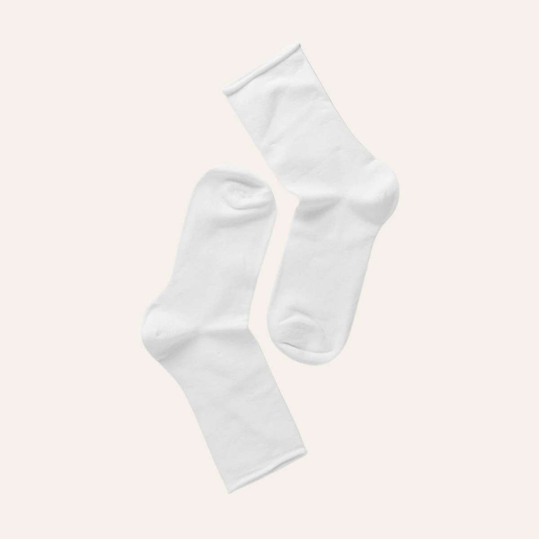 Note Woman Bamboo Roll Top Hvit 36-41