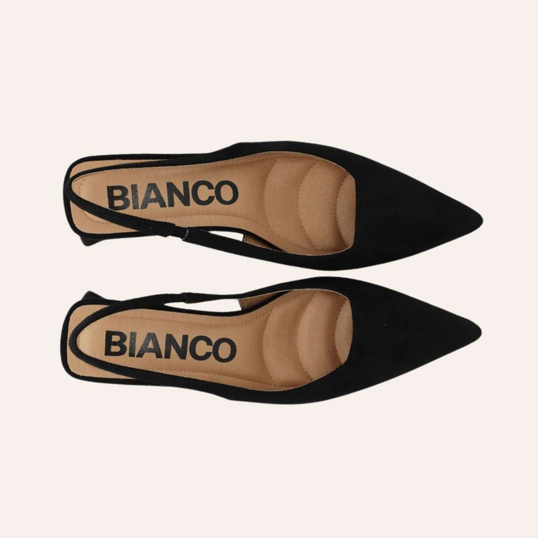 Bianco Biamaralyn Slingback Faux Suede Black W