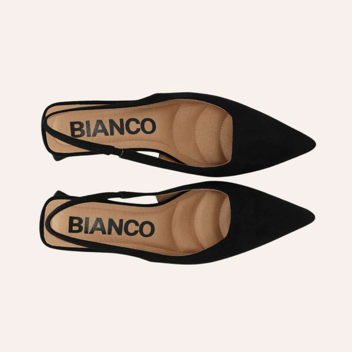 Bianco Biamaralyn Slingback Faux Suede Black W