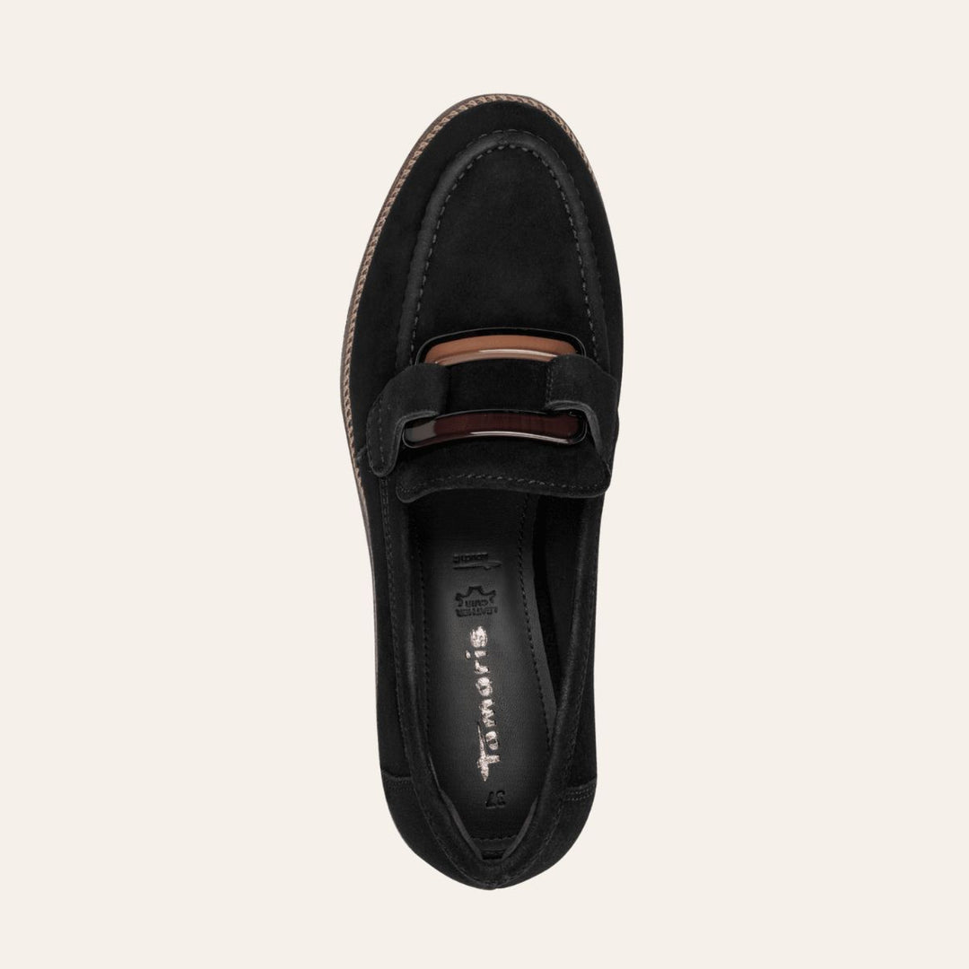 Tamaris Suede Leather Slipper Black W