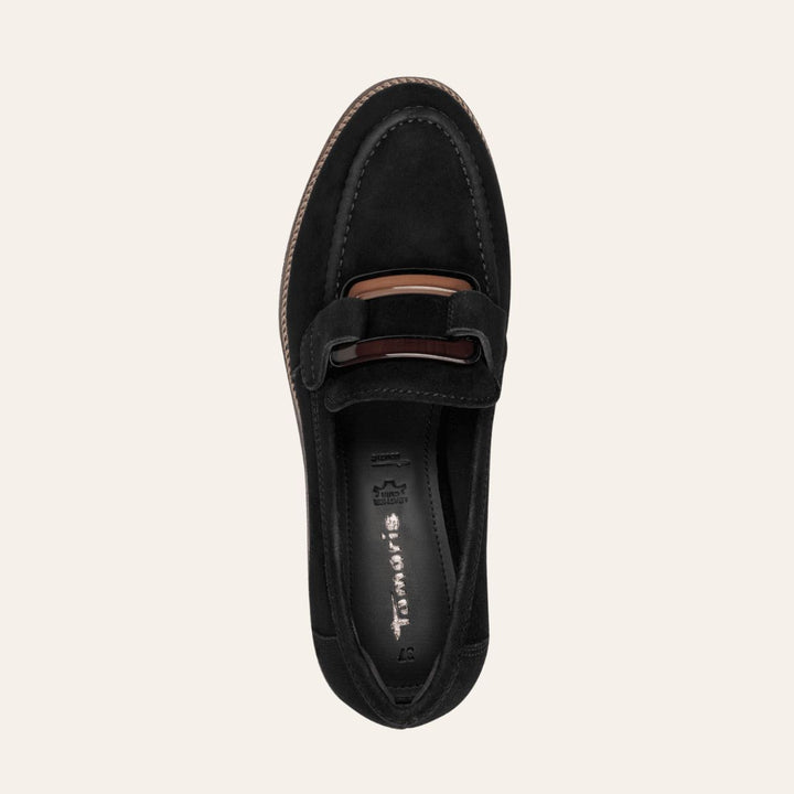 Tamaris Suede Leather Slipper Black W