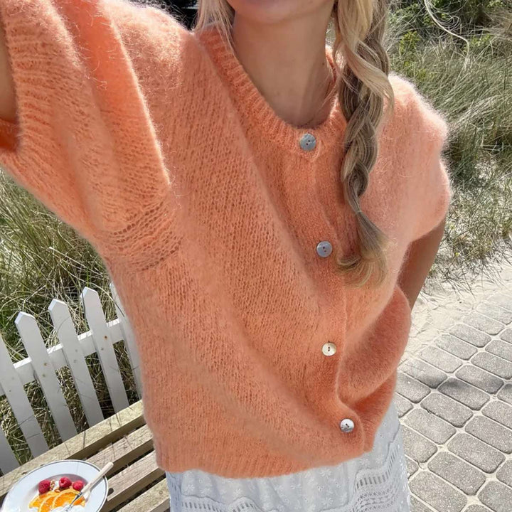 IdaIC Kortermet Cardigan Orange