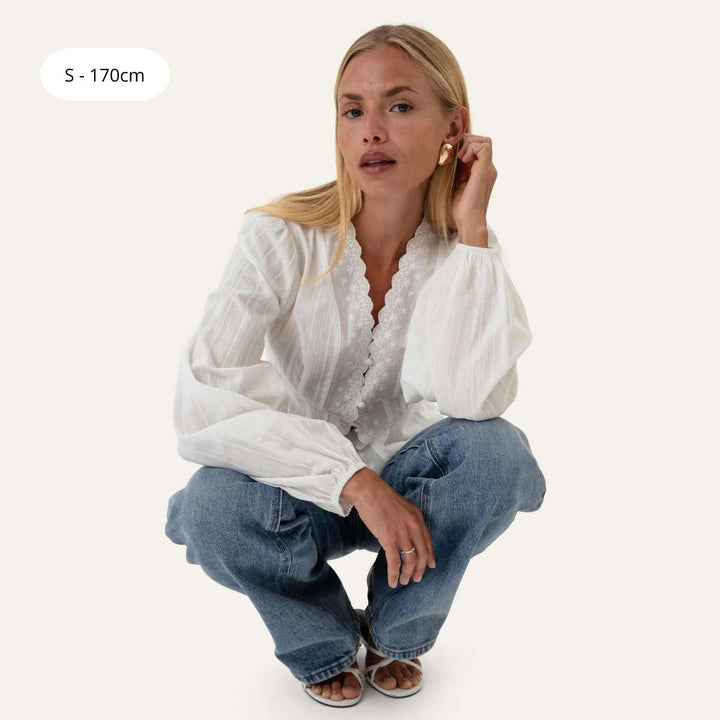BYIC HazelIC Shirt White Embroidery