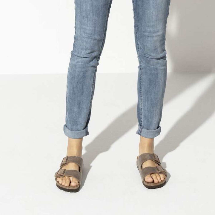 Birkenstock Arizona Narrow Oiled Leather Tobacco Brown W