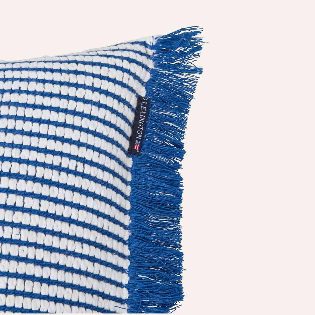 Lexington Heavy Striped Pillow Cover Blue/White 50x50