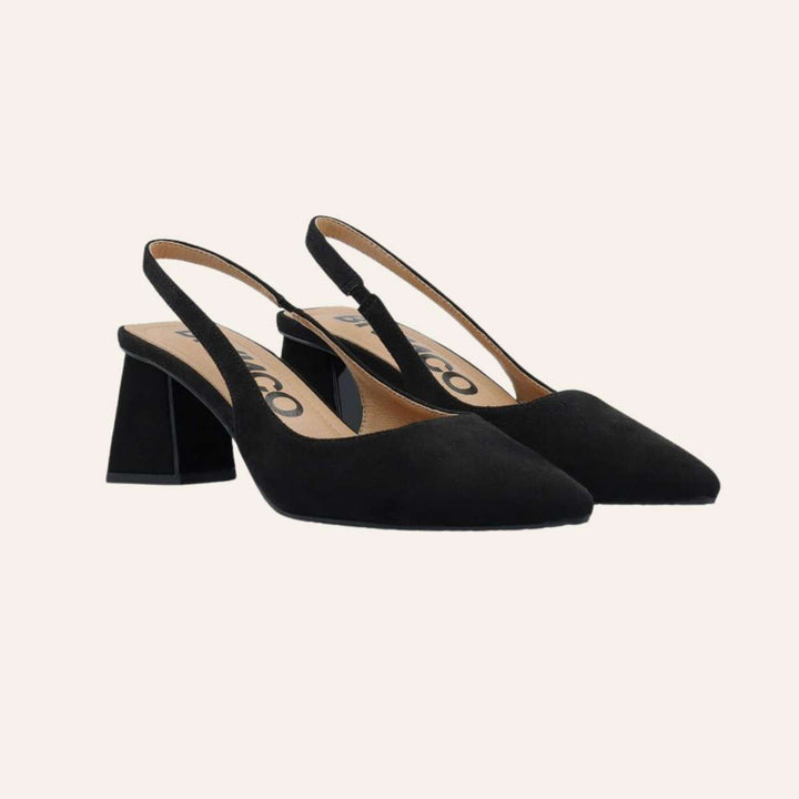 Bianco Biamaralyn Slingback Faux Suede Black W