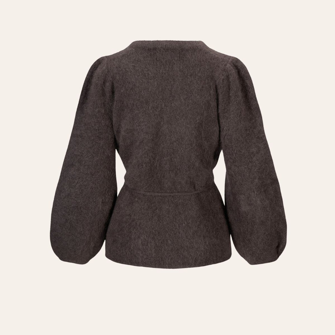 ELLA & IL Fredrikke Chunky Cardigan Dark Brown