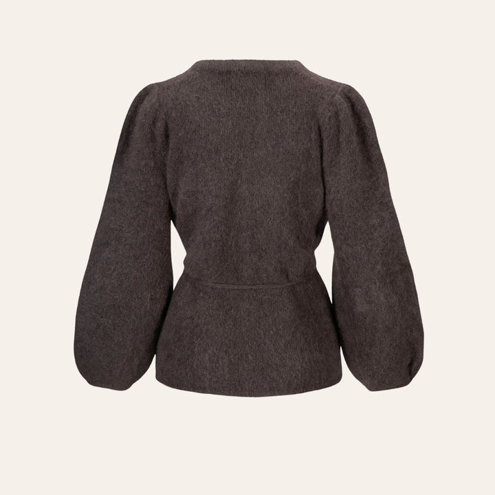 ELLA & IL Fredrikke Chunky Cardigan Dark Brown