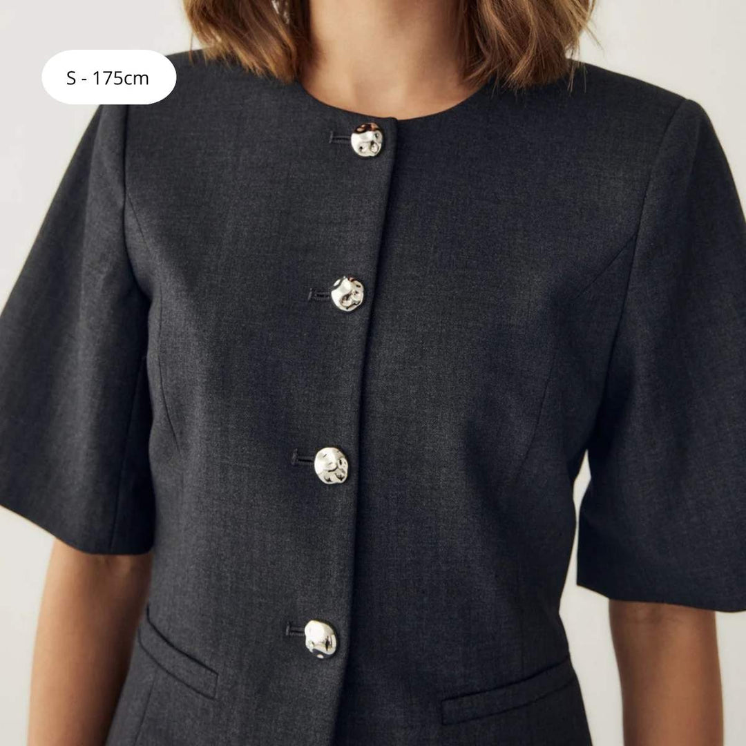 Noella N-Kasaundra Blazer Grey Herringbone