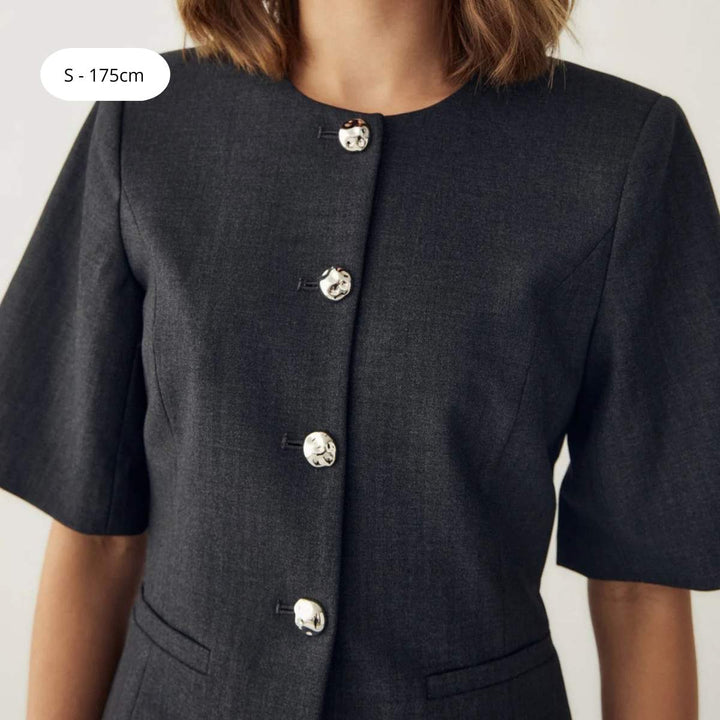 Noella N-Kasaundra Blazer Grey Herringbone