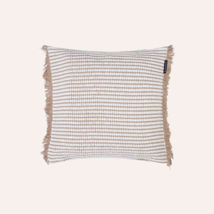 Lexington Heavy Striped Pillow Cover Beige/White 50x50