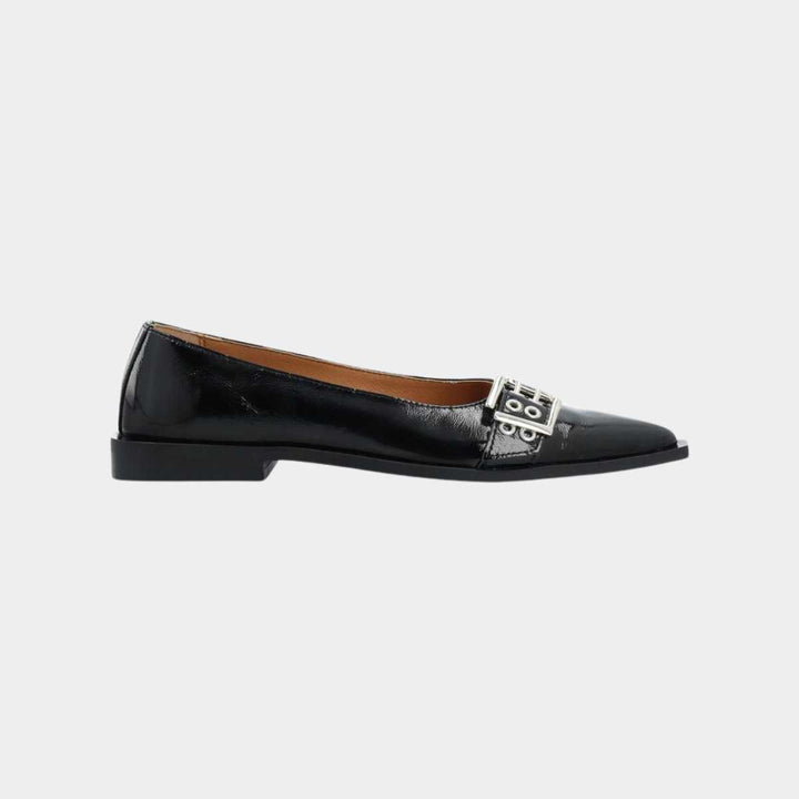 Bianco Biavictoria Bucklet Ballet Flat Black W