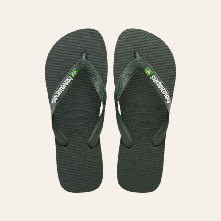 Havaianas Brasil Logo Green Olive