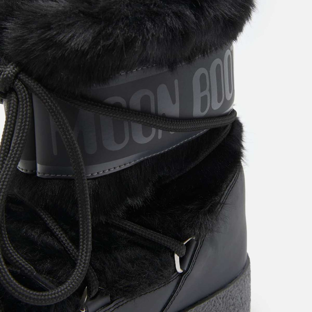 Moon Boots Faux Fur WP Black W